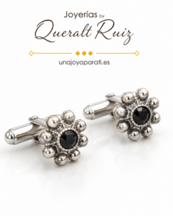 Gemelos de filigrana charra con Swarovski hechos artesanalmente by Queralt Ruiz